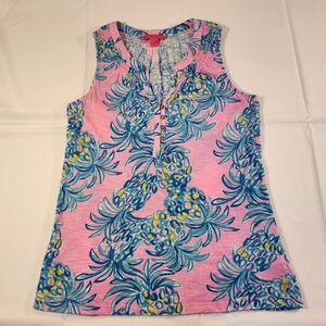 Lilly Pulitzer Pink and Blue Sleeveless Top